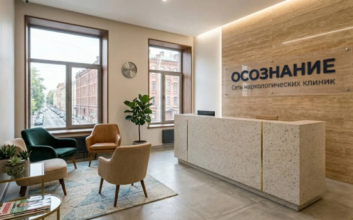 Холл и зона ожидания клиники Осознание в Краснодаре